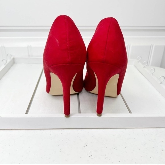 Nine West Red Suede Textured Pumps Size: 8.5 #006 - Picture 5 of 9